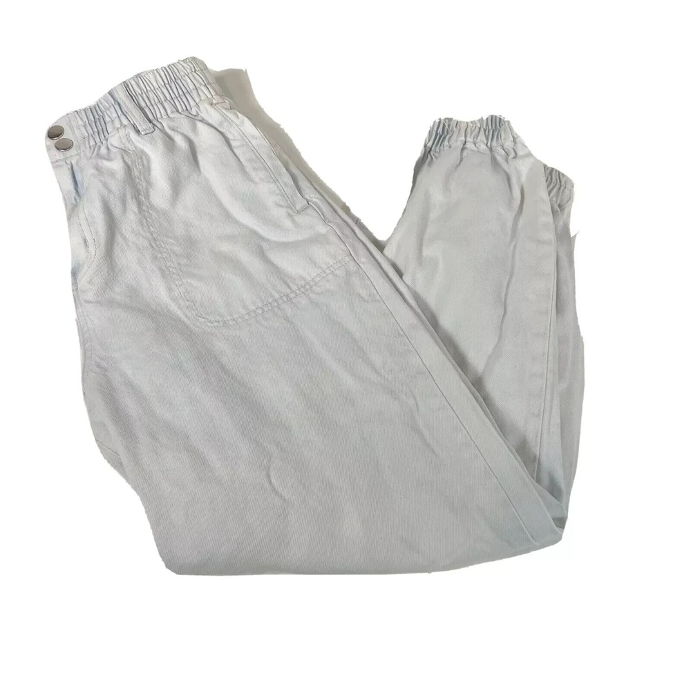 Forever 21 High Rise Paperbag Jeans Womens‎ Size M Blue Light Wash Denim Tapered